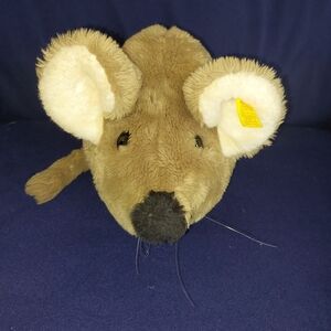 STEIFF FIEP MOUSE BROWN 10" MADE IN GERMANY 5392/30 EAR BUTTON AND TAG